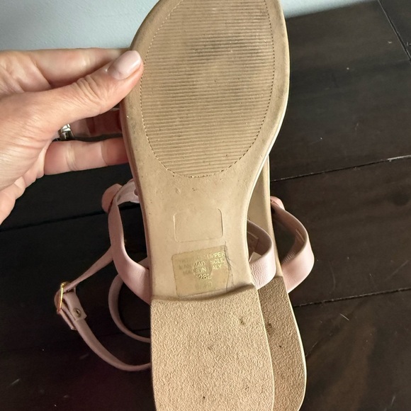 Mila Paoli Blush Pink Beaded T-Strap Sandals — Size 8 / EU 39 — Made in Italy - Picture 5 of 6